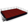 NPS® 16' x20' Stage Package, 24" Height, Red Carpet, Black Shirred Pleat Skirting