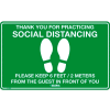 Global Industrial™ Green Social Distancing Floor Sign ,16" W x 10" H,  Vinyl Adhesive