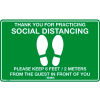 Global Industrial&#8482; Green Social Distancing Floor Sign ,16&quot; W x 10&quot; H,  Vinyl Adhesive