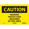 Global Industrial™ Caution Hearing Protection Required In This Area, 7x10, Aluminum