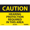 Global Industrial™ Caution Hearing Protection Required, 7x10, Pressure Sensitive Vinyl