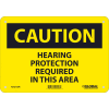 Global Industrial™ Caution Hearing Protection Required, 7x10, Rigid Plastic