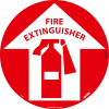 Global Industrial™ Floor Sign, Walk On, Fire Extinguisher, 17in Dia