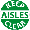 Global Industrial™ Floor Sign, Walk On, Keep Aisles Clear, 17in Dia