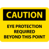 NMC C152RB OSHA Sign, Caution Eye Protection Required Beyond This Point, 10" X 14", Yellow/Black