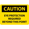 NMC C152RB OSHA Sign, Caution Eye Protection Required Beyond This Point, 10&quot; X 14&quot;, Yellow/Black