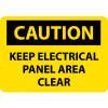 NMC C167P OSHA Sign, Caution Keep Electrical Panel Area Clear, 10" X 7", Yellow/Black
