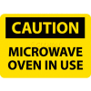 NMC C180R OSHA Sign, Caution Microwave Oven In Use, 7" X 10", Yellow/Black