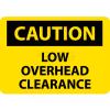 NMC C359P OSHA Sign, Caution Low Overhead Clearance, 7" X 10", Yellow/Black