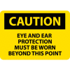 NMC C480RB OSHA Sign, Caution Eye & Ear Protection Must Be Worn Beyond This Point, 10" X 14", Yw/Blk