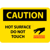 NMC C525AB OSHA Sign, Caution Hot Surface Do Not Touch, 10" X 14", Yellow/Black
