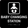 Baby Changing Station Sign - Engraved Braille 8"H x 8"W, CU-343007