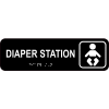 Diaper Station Sign - Engraved Braille 3"H x 10"W, CU-343010