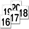Hanging Aisle Sign, Vertical, 1-Side, 16-20 Range, BLK/WHT, 12"L X 18"H