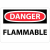 NMC D126AB OSHA Sign, Danger Flammable, 10" X 14", White/Red/Black