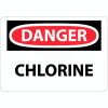 NMC D15RB OSHA Sign, Danger Chlorine, 10" X 14", White/Red/Black