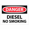 NMC D18AB OSHA Sign, Danger Diesel No Smoking, 10" X 14", White/Red/Black