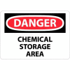 NMC D239RB OSHA Sign, Danger Chemical Storage Area, 10" X 14", White/Red/Black