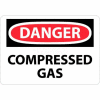 NMC D245RB OSHA Sign, Danger Compressed Gas, 10" X 14", White/Red/Black