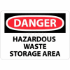 NMC D285P OSHA Sign, Danger Hazardous Waste Storage Area, 7" X 10", White/Red/Black