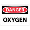 NMC D98R OSHA Sign, Danger Oxygen, 7&quot; X 10&quot;, White/Red/Black