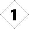 NMC DCN21 NFPA Label Number, 1, 2-1/2" X 2-1/2", White/Black, 5/Pk
