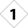 NMC DCN61 NFPA Label Number, 1, 7-1/2" X 7-1/2", White/Black, 5/Pk
