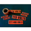 NMC JL2010O Voltage Marker, 480 Volts, 2-1/4 X 9, Orange/Black