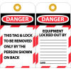 NMC LOTAG1-25 Tags, This Tag & Lock To Be Removed Only, 6&quot; X 3&quot;, White/Red/Black, 25/Pk