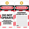 NMC LOTAG10-25 Tags, Do Not Operate, 6&quot; X 3&quot;, White/Red/Black, 25/Pk