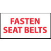 NMC M238P Vehicle Sign, Fasten Seat Belts, 2" X 4", White/Red