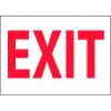 NMC M24RB Fire Sign, Exit, 10" X 14", White/Red