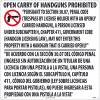 NCM M461R Texas Open Carry Handgun Law Prohibited Sign, Rigid Plastic, 24" x 24"