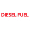 NMC M47P Safety Sign, Diesel Fuel, 4" X 12", White/Red