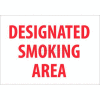 NMC M701R No Smoking Area Sign, Designated Smoking Area, 7" X 10", White/Red