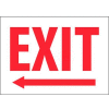 NMC MELPB Fire Sign, Exit With Left Arrow, 10" X 14", White/Red