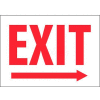 NMC MERPB Fire Sign, Exit With Right Arrow, 10" X 14", White/Red