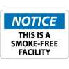 NMC N172RB OSHA Sign, Notice This Is A Smoke-Free Facility, 10" X 14", White/Blue/Black