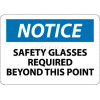 NMC N18RB OSHA Sign, Notice Safety Glasses Required Beyond This Point, 10" X 14", White/Blue/Black