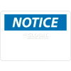 NMC N1R OSHA Sign, Notice (Heading Only), 7" X 10", White/Blue/Black