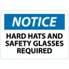 NMC N206RB OSHA Sign, Notice Hard Hat & Safety Glasses Required, 10" X 14", White/Blue/Black