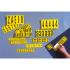 NMC NPS14 Number Card 0-9, 10 Numbers/Card, 2"H, Yellow/Black, Pressure Sensitive Cloth