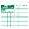 NMC RPT170 Tags, Safety Inspection, 6" X 3", White/Green, 25/Pk