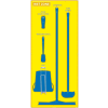 National Marker Wet Zone Shadow Board, Yellow/Blue,68 X 30, ACP, Aluminum Composite Panel - SB123ACP