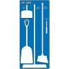 National Marker Dry Zone Shadow Board, Blue/White,68 X 30, ACP, Aluminum Composite Panel - SB129ACP
