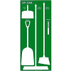National Marker Dry Zone Shadow Board, Green/White,68 X 30, Pro Series Acrylic - SB133FG