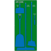 National Marker Dry Zone Shadow Board, Green/Blue,68 X 30, ACP, Aluminum Composite Panel - SB135ACP