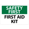 NMC SF41RB OSHA Sign, Safety First - First Aid Kit, 10" X 14", White/Green/Black
