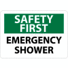 NMC SF43RB OSHA Sign, Safety First - Emergency Shower, 10" X 14", White/Green/Black
