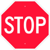 NMC TM13H Traffic Sign, Stop Sign, .063 MIL, 24" X 24", White/Red